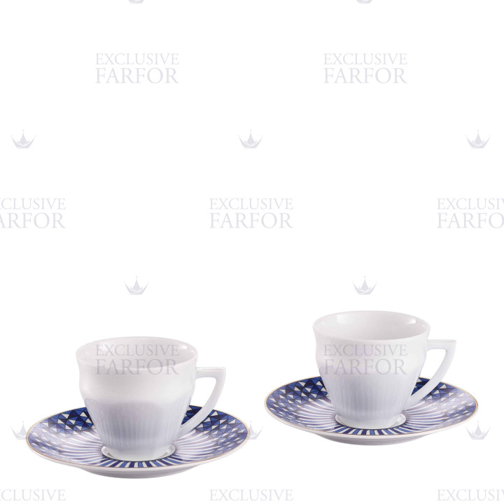 Чашка кофейная с блюдцем, 2шт. 100мл коллекции Arcadia Talleyrand Blue бренда Baccarat