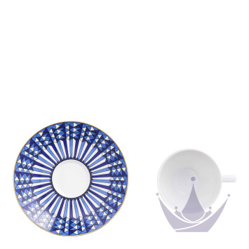 Чашка кофейная с блюдцем, 2шт. 100мл коллекции Arcadia Talleyrand Blue бренда Baccarat