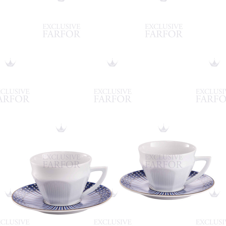 Чашка чайная с блюдцем, 2шт. 220мл коллекции Arcadia Talleyrand Blue бренда Baccarat