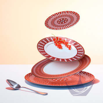 Тарелка главная, 2шт. 27см коллекции Arcadia Red бренда Baccarat