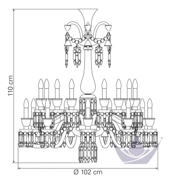 Люстра на 18 свечей 110 x 102см бренда Baccarat