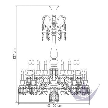Люстра на 18 свечей (длинный) 136 x 102см бренда Baccarat
