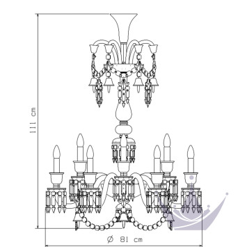 Люстра на 12 свечей (длинный) 111 x 81см бренда Baccarat