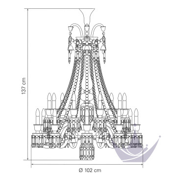Люстра на 18 свечей (длинный) 137 x 102см бренда Baccarat