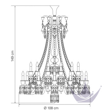 Люстра на 24 свечей (длинный) 149 x 108см бренда Baccarat