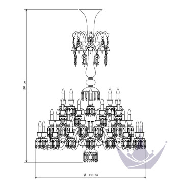 Люстра на 48 свечей 197 x 140см бренда Baccarat