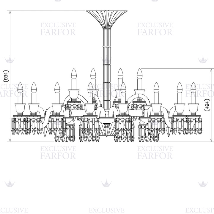 Люстра на 24 свечей 89 x 130см коллекции Paris бренда Baccarat