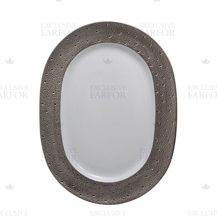 Блюдо овальное 43см коллекции Ecume Platine бренда Bernardaud