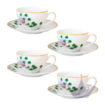Чашка чайная с блюдцем 150мл, 4шт. коллекции Jardin Indien бренда Bernardaud