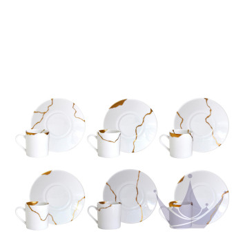 Чашка эспрессо с блюдцем 80мл, 6шт. коллекции Kintsugi - Sarkis бренда Bernardaud