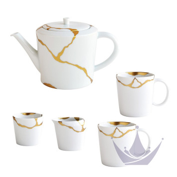 Набор чайный из 5 предметов коллекции Kintsugi - Sarkis бренда Bernardaud