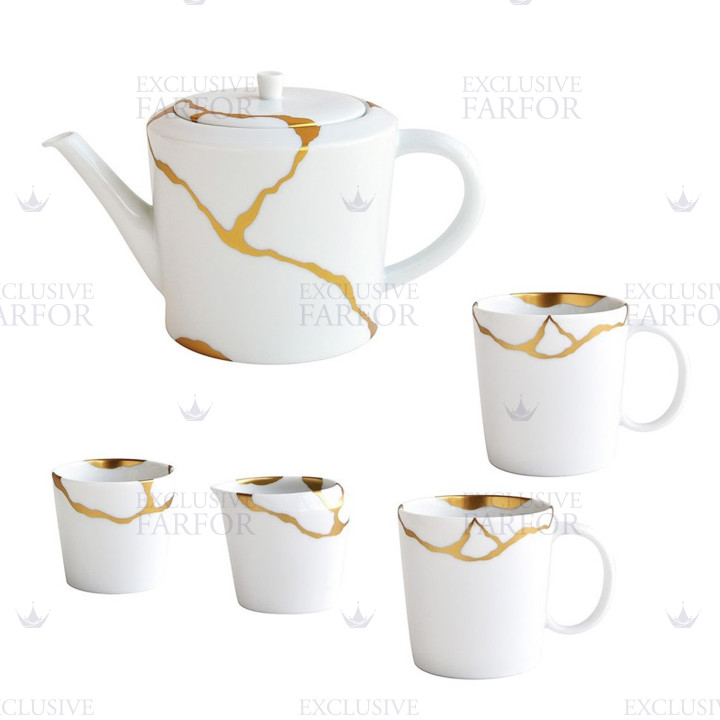 Набор чайный из 5 предметов коллекции Kintsugi - Sarkis бренда Bernardaud