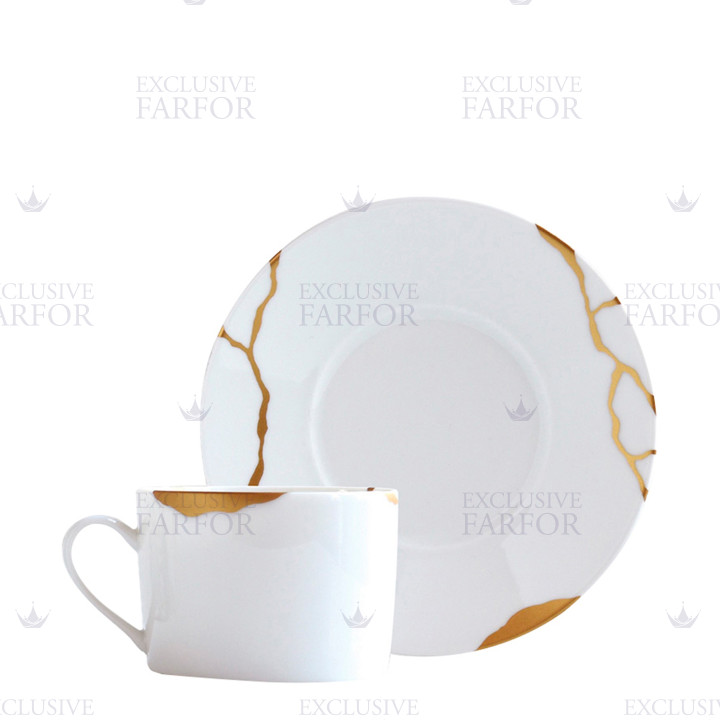 Чашка чайная с блюдцем 150мл коллекции Kintsugi - Sarkis бренда Bernardaud