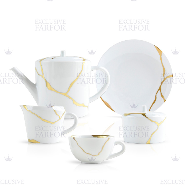 Кофейный сервиз на 6 персон коллекции Kintsugi - Sarkis бренда Bernardaud