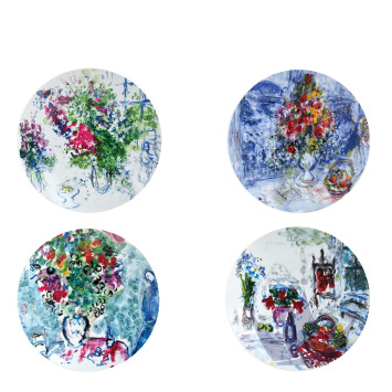 Тарелка закусочная 21см, 4шт. коллекции Les Bouquets de Fleurs - Marc Chagall бренда Bernardaud