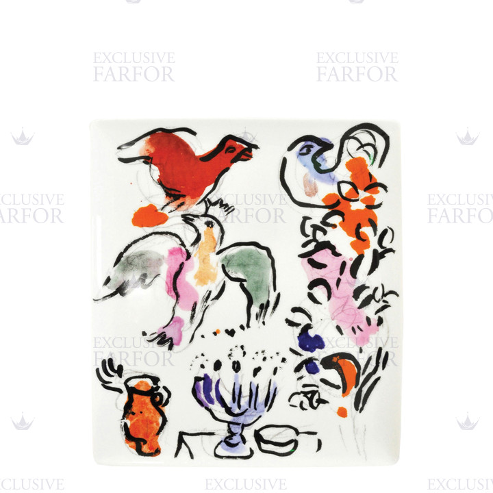 Чаша прямоугольная 26,5х23,5см коллекции Les vitraux d'Hadassah - Marc Chagall бренда Bernardaud