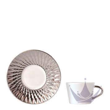 Чашка эспрессо с блюдцем 80мл коллекции Twist Platine бренда Bernardaud