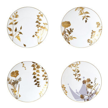 Тарелка закусочная 21см, 4шт. коллекции Vegetal Or бренда Bernardaud