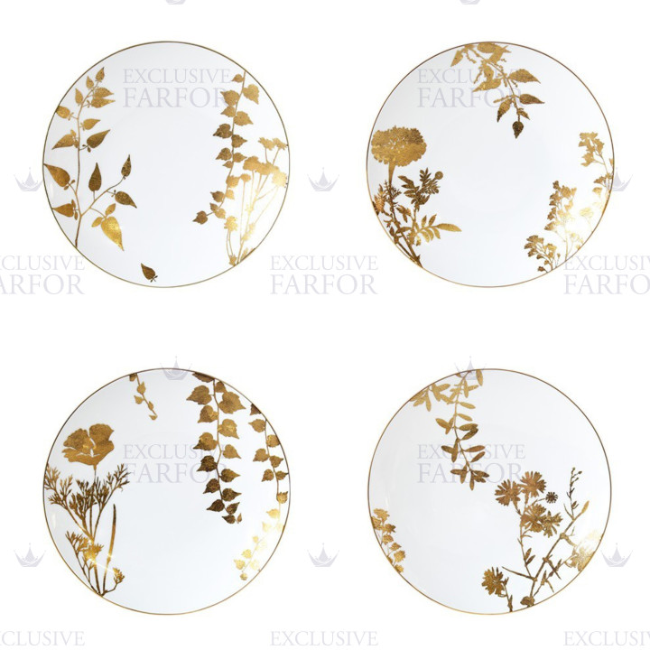 Тарелка закусочная 21см, 4шт. коллекции Vegetal Or бренда Bernardaud