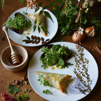 Чайный сервиз на 6 персон коллекции Vegetal Or бренда Bernardaud
