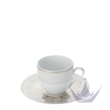 Чашка кофейная с блюдцем, 2шт. 100мл коллекции Malmaison Impériale Or бренда Christofle