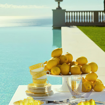 Чашка чайная / кофейная с блюдцем 0,13л коллекции Malmaison Riviera бренда Christofle