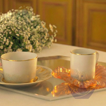Чашка кофейная с блюдцем 0,13л, 2шт. коллекции Or d'abeille бренда Daum