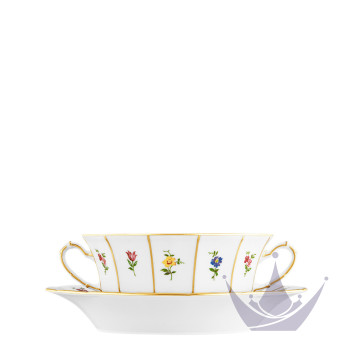 Чаша суповая с блюдцем 0,30л коллекции Grecque Mille Fleurs бренда Fürstenberg