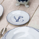 Тарелка десертная 17см, 4шт. коллекции Corona Monogram Blue Cobalto бренда Richard Ginori
