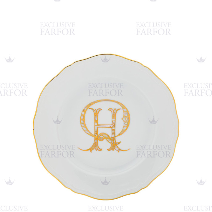 Тарелка главная 26,5см, 4шт. коллекции Corona Monogram Oro Brillante бренда Richard Ginori