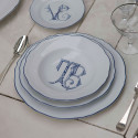 Тарелка суповая 24см, 4шт. коллекции Corona Monogram Blue Cobalto бренда Richard Ginori
