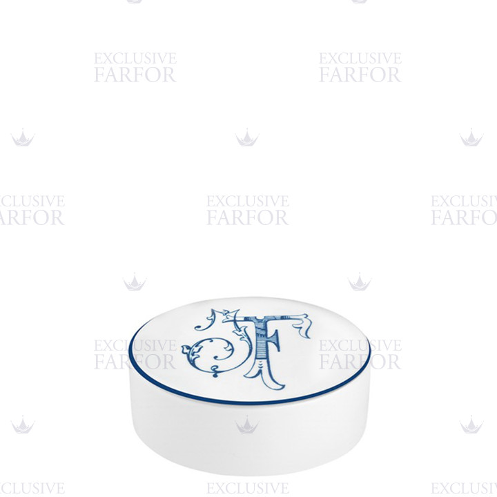 Шкатулка 13,2см коллекции Corona Monogram Blue Cobalto бренда Richard Ginori