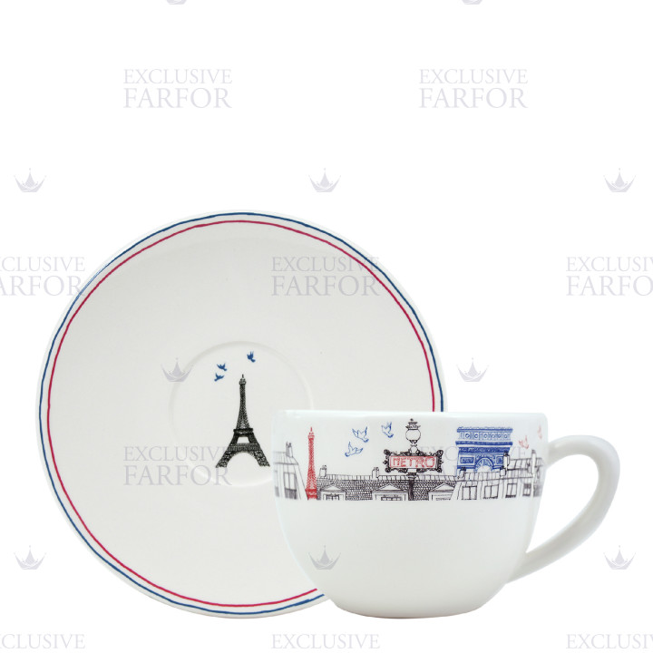 Чашка с блюдцем 0,45л коллекции Ca C'est Paris! бренда Gien