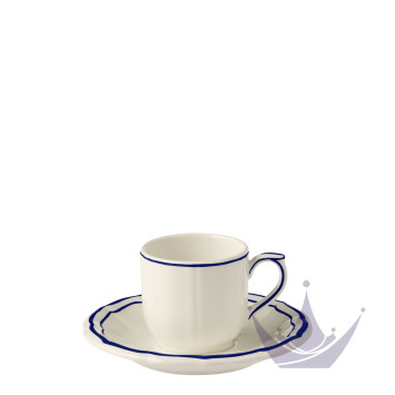 Чашка эспрессо с блюдцем 0,085л, 2шт. коллекции Filet Cobalt бренда Gien