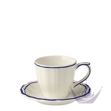 Чашка чайная с блюдцем 0,175л, 2шт. коллекции Filet Cobalt бренда Gien