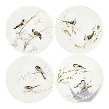 Тарелка закусочная 23,2см, 4шт. коллекции Les Oiseaux De La Foret бренда Gien