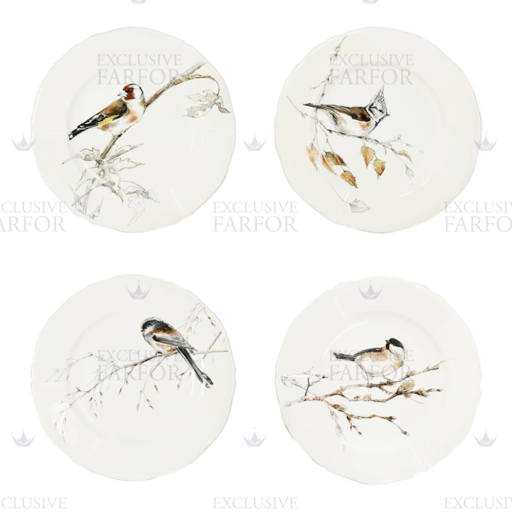 Тарелка десертная 16,3см, 4шт. коллекции Les Oiseaux De La Foret бренда Gien