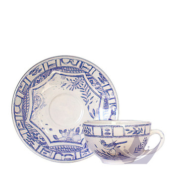 Чашка для завтрака с блюдцем 0,26л, 2шт. коллекции Oiseau Bleu бренда Gien