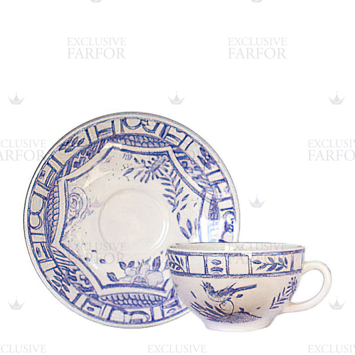 Чашка для завтрака с блюдцем 0,26л, 2шт. коллекции Oiseau Bleu бренда Gien