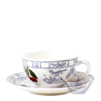 Чашка для завтрака с блюдцем 0,26л, 2шт. коллекции Oiseau Bleu Fruits бренда Gien