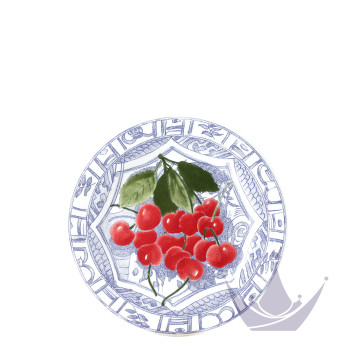 Тарелка закусочная 22см коллекции Oiseau Bleu Fruits бренда Gien