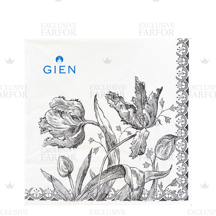 Салфетки 33х33см, 20шт., 12 упаковок коллекции Tulipes бренда Gien
