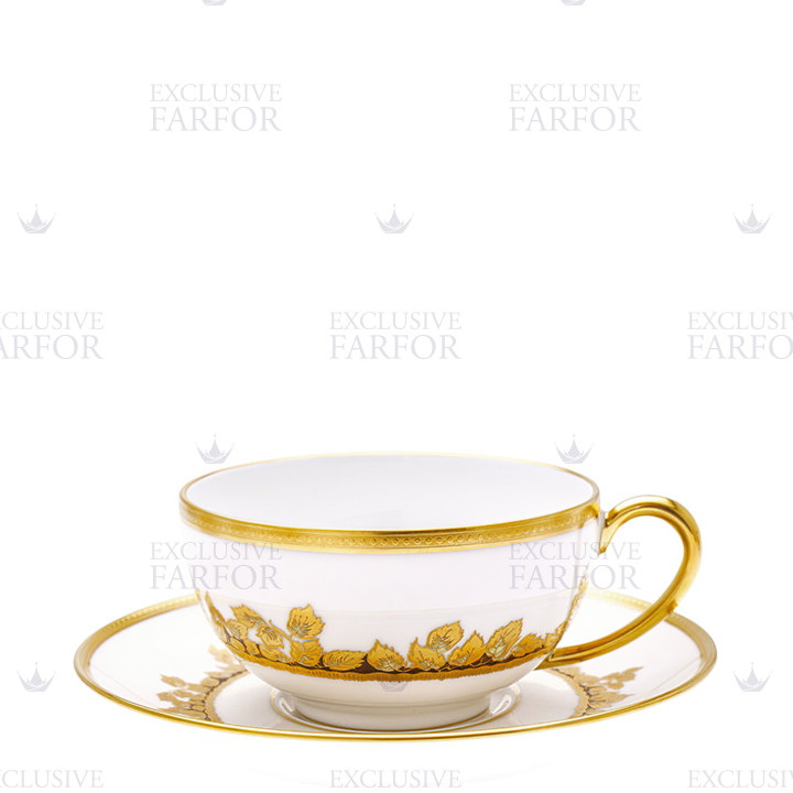 Чашка чайная с блюдцем 0,12л коллекции Feuille D'or бренда Haviland