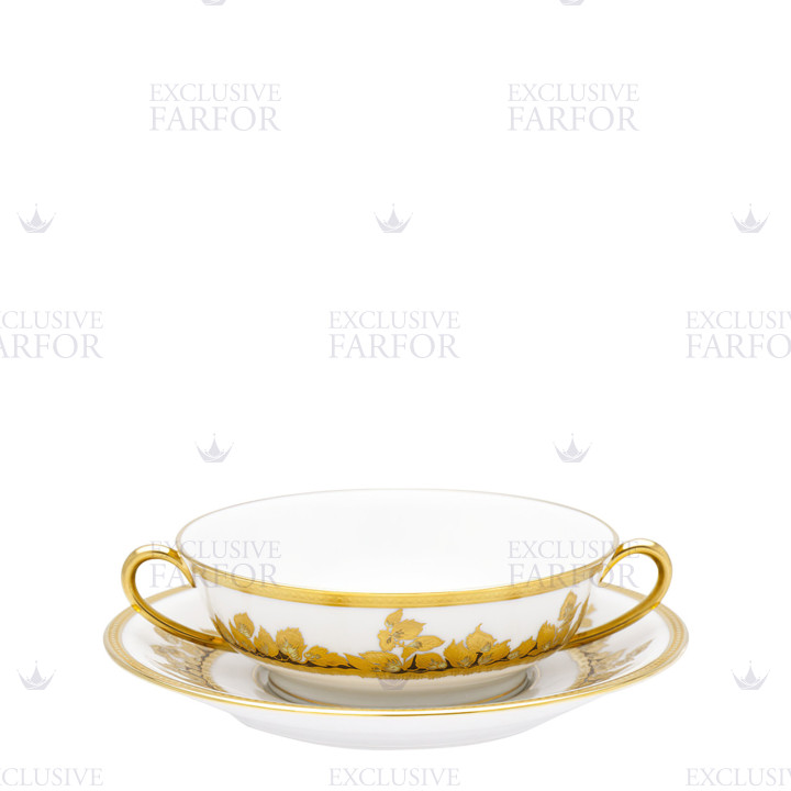 Чаша суповая с блюдцем 16см коллекции Feuille D'or бренда Haviland