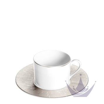 Чашка чайная с блюдцем 0,15л коллекции Infini Platine бренда Haviland