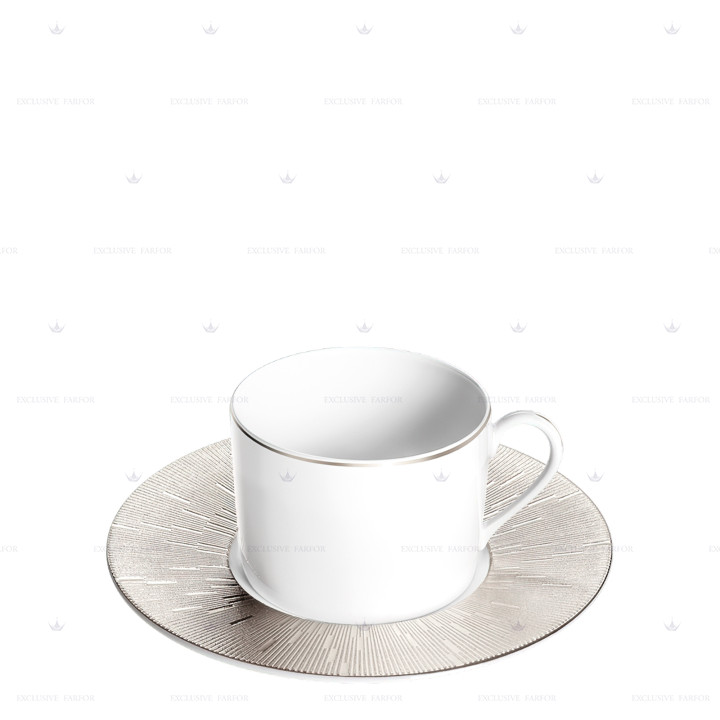 Чашка чайная с блюдцем 0,15л коллекции Infini Platine бренда Haviland