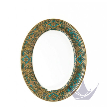 Блюдо овальное 34,5см коллекции Matignon Bleu Piscine Or бренда Haviland