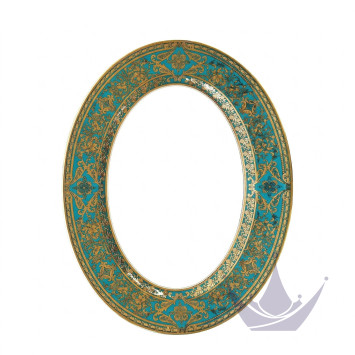 Блюдо овальное 40см коллекции Matignon Bleu Piscine Or бренда Haviland
