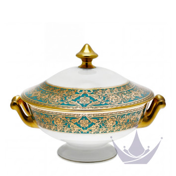 Супница 2л коллекции Matignon Bleu Piscine Or бренда Haviland