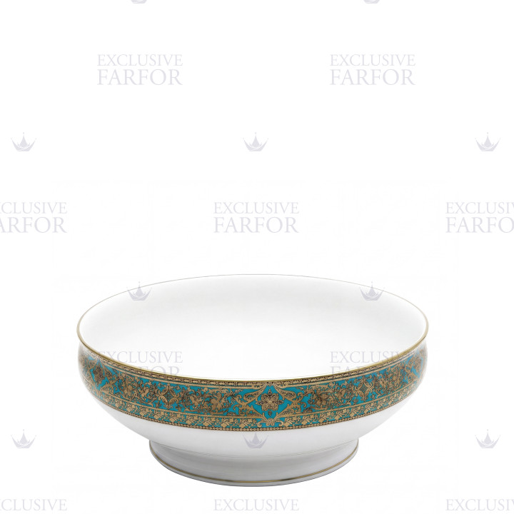 Салатник 27,5см коллекции Matignon Bleu Piscine Or бренда Haviland